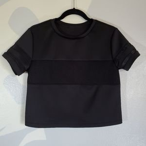 Cropped Black Short Sleeve Top